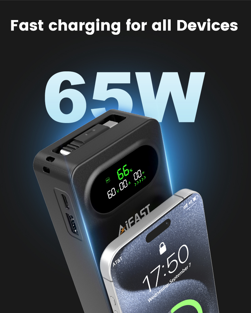 10-65w fast charging powerbank